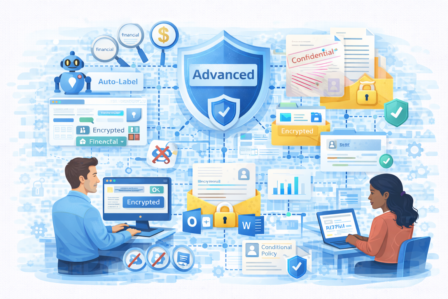 Ilustrasi perlindungan informasi untuk melindungi data sensitif